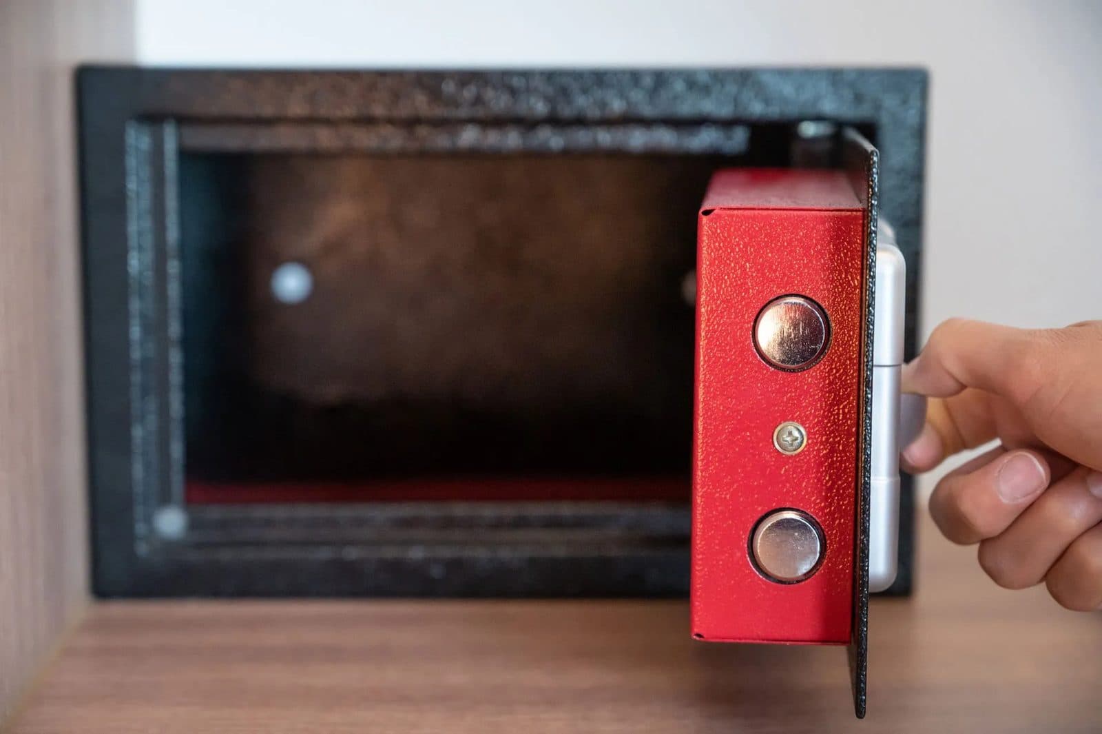 Compact safe installed inside a cabinet